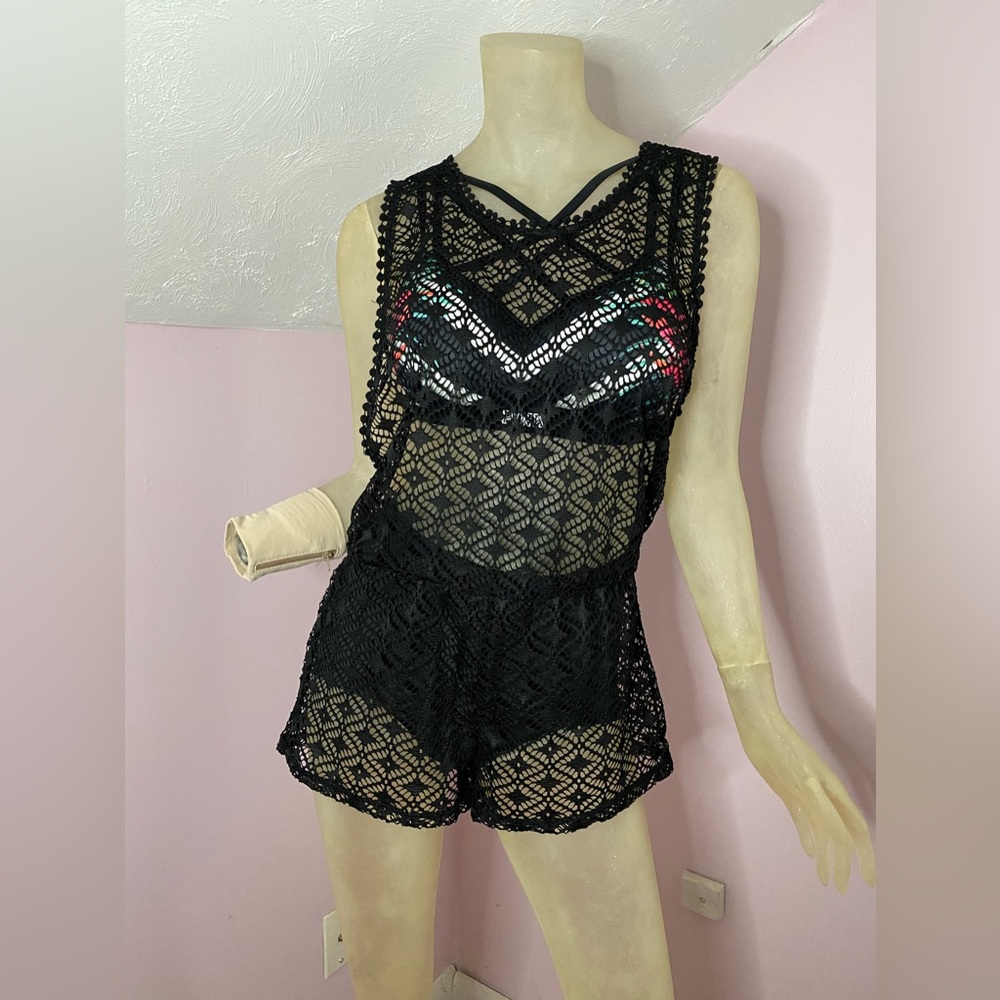 Bongo Lacy Romper Coverup